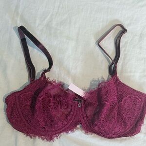 Victoria’s Secret Dream Angels Lace Push-Up Bra 34D Burgundy